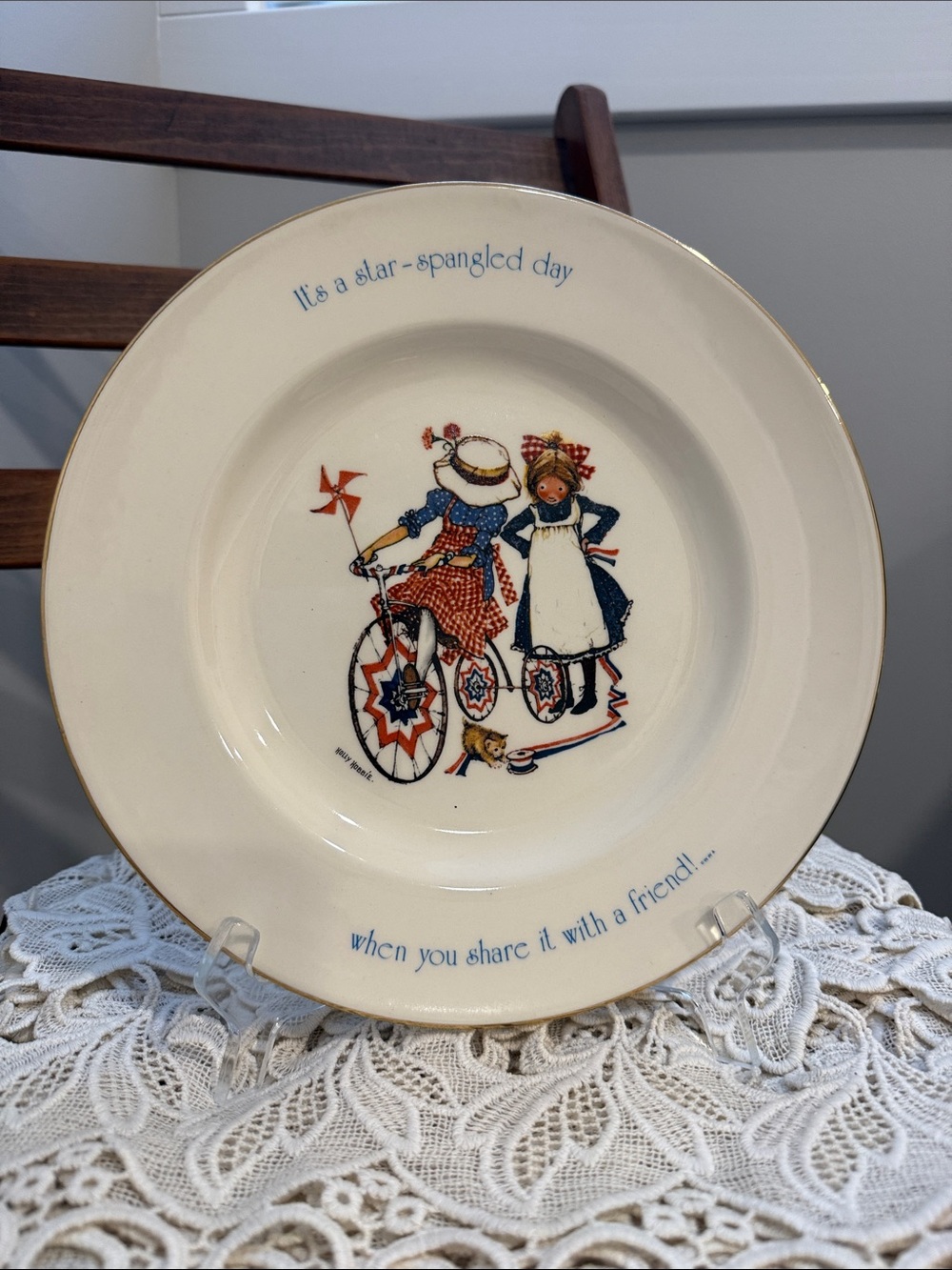 Vintage 1976 Holly Hobbie Freedom Series Bicentennial Plate